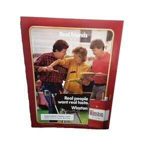 1987 Winston Cigarettes Real Friends Original Print Ad Vintage 80s